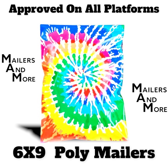 25 6X9 Poly Mailers Tie Dye Flat Shipping Envelopes PRICE IS FIRM - Picture 5 of 7